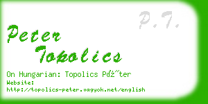 peter topolics business card